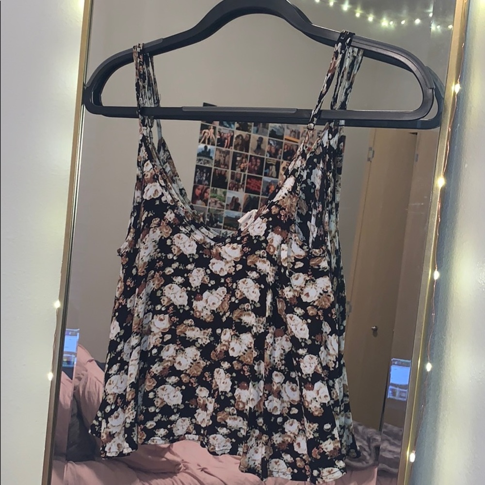 LA HEARTS Floral Cropped Cami/Tank Top